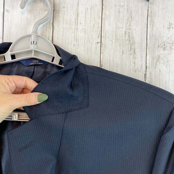 346 Brooks Brothers Blue Stretch Wool Two-Button Suit Jacket Blazer Size 45R - Picture 5 of 13